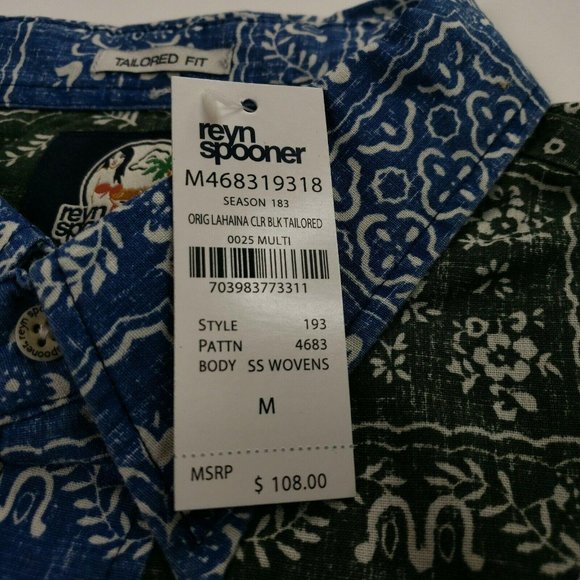 Reyn Spooner Mens Hawaiian Shirt Size Medium Lahai - Picture 5 of 8